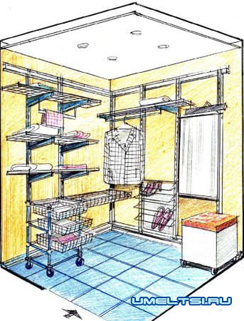 Как сделать гардеробную из кладовки