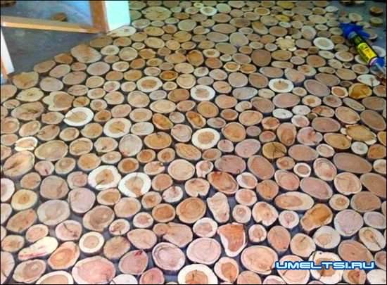 Пол из спилов дерева Пол из спилов дерева