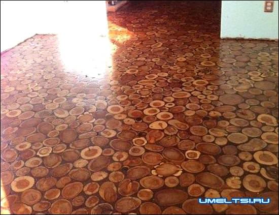 Пол из спилов дерева Пол из спилов дерева