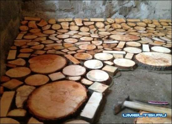 Пол из спилов дерева Пол из спилов дерева