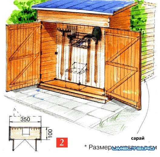 Место хранения садового инвентаря