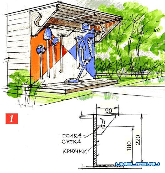 Место хранения садового инвентаря