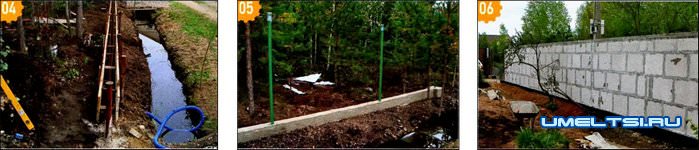 Забор из газобетонных блоков