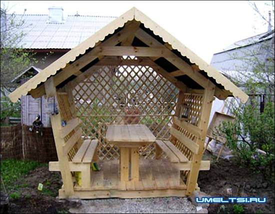 беседка из поддонов своими руками
