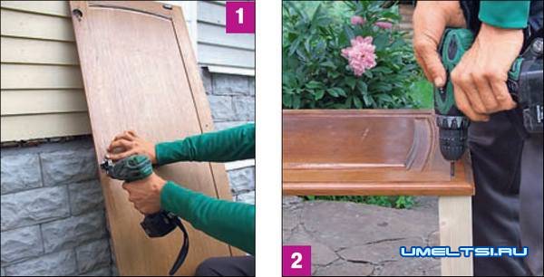 Из старой двери оригинальный стол мастер класс