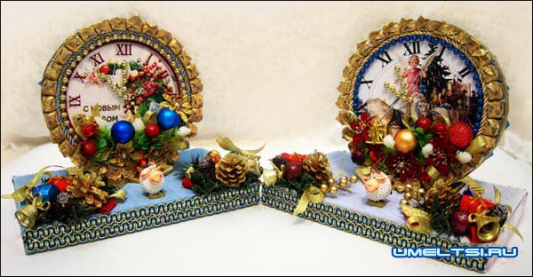 Новогодние часы своими руками