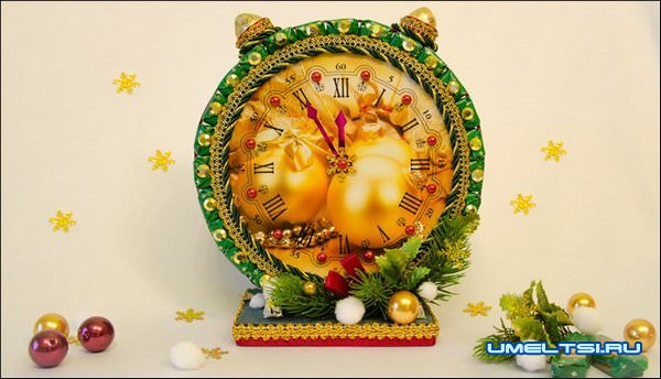 Новогодние часы своими руками