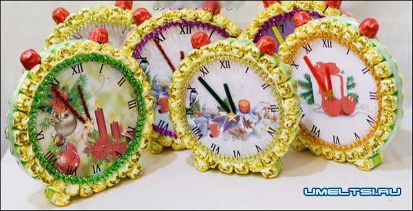 Новогодние часы своими руками