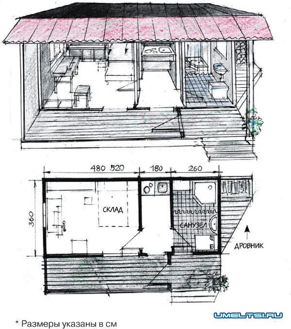 Хозблок для дачи