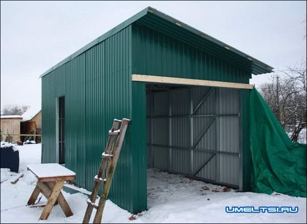 Гараж из профнастила своими руками фото Гараж из профнастила своими руками фото