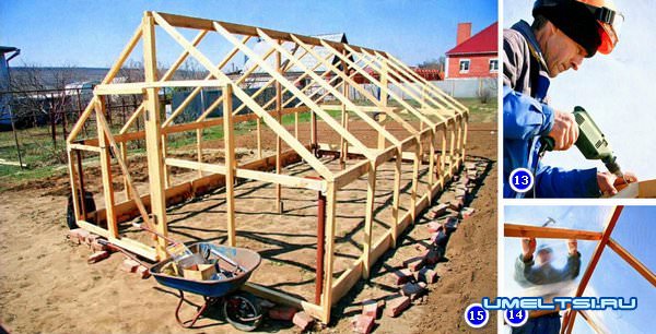 строительство каркаса теплицы