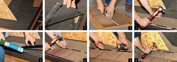 Монтаж гибкой черепицы