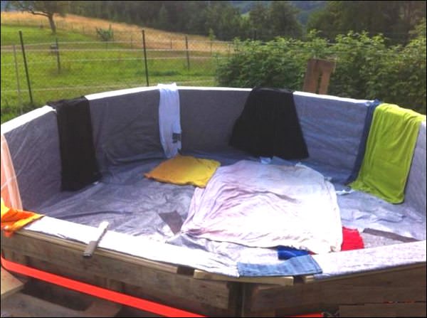 Бассейн из поддонов своими руками