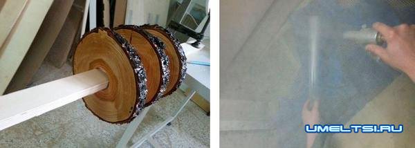 Напольный светодиодный светильник из бревна Напольный светодиодный светильник из бревна