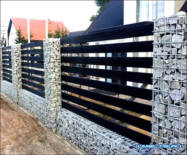 Забор из габионов Забор из габионов