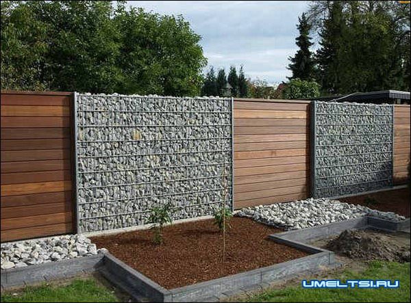 Забор из габионов Забор из габионов