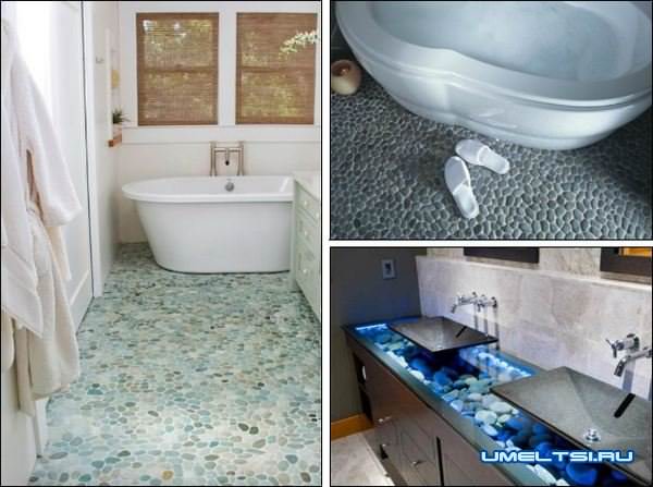 Морская галька в интерьере квартиры Морская галька в интерьере квартиры