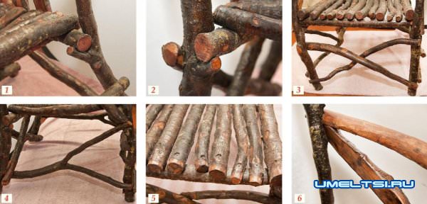 садовое кресло из веток