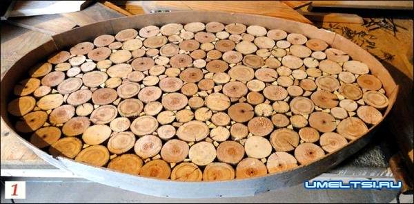 Журнальный стол своими руками из спилов