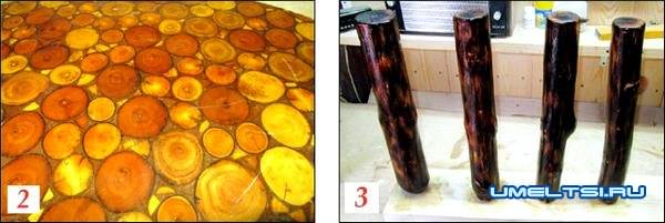 Журнальный стол своими руками из спилов