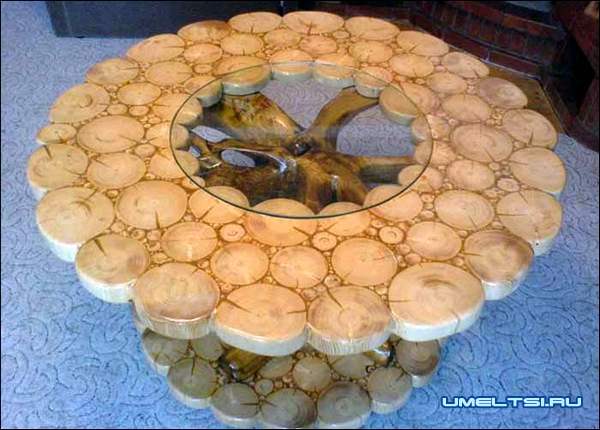Стол из спилов фото 5