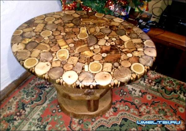Стол из спилов фото 6