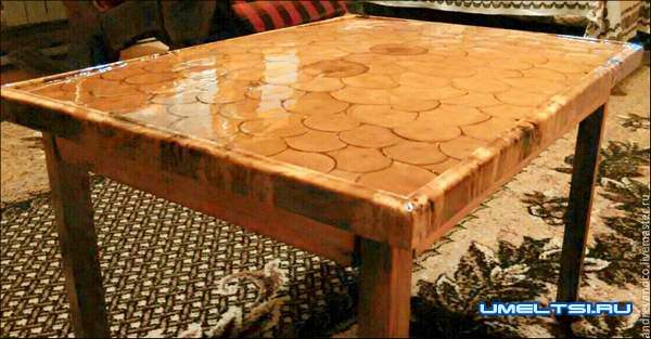 Стол из спилов фото 4