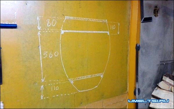 Печка в гараж своими руками-чертеж