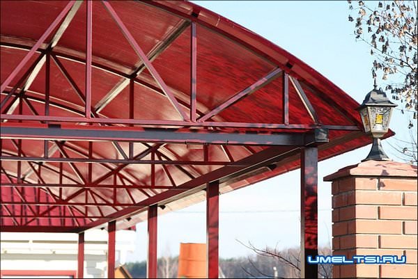 Навес для автомобиля своими руками из поликарбоната