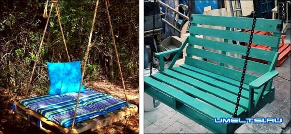 Качели из поддонов: фото