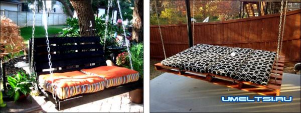 Качели из поддонов: фото