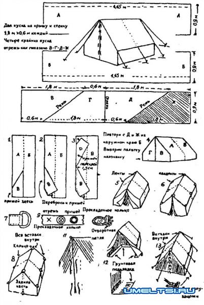 чертеж палатки