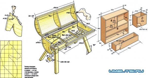 секретер для подростка чертеж
