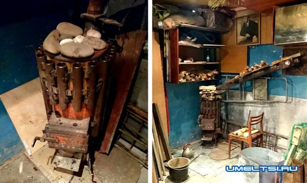 Печь-буржуйка для гаража из газового баллона