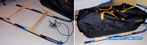 Сани для зимней рыбалки из лыж Сани для зимней рыбалки из лыж