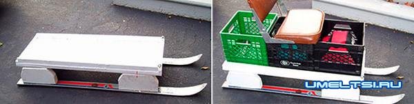 Сани для зимней рыбалки из лыж Сани для зимней рыбалки из лыж