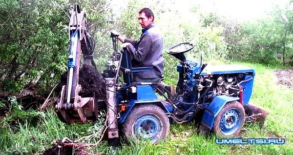 Мини экскаватор своими руками на мини тракторе