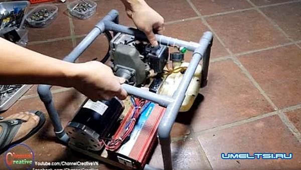 бензогенератор своими руками из бензокосы-поэтапное фото