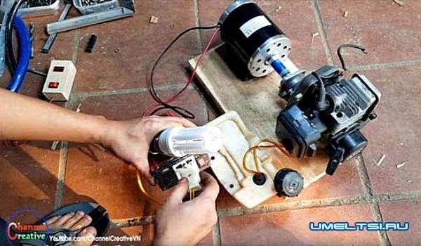 бензогенератор своими руками из бензокосы-поэтапное фото