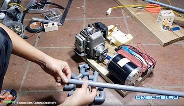 бензогенератор своими руками из бензокосы-поэтапное фото