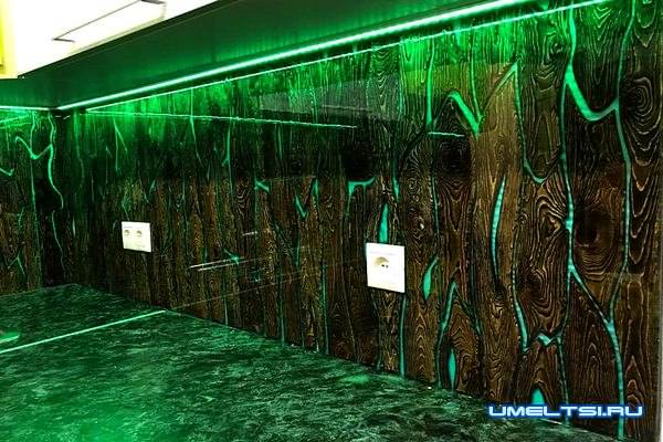 кухонный фартук из эпоксидной смолы