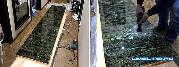 кухонный фартук из эпоксидной смолы