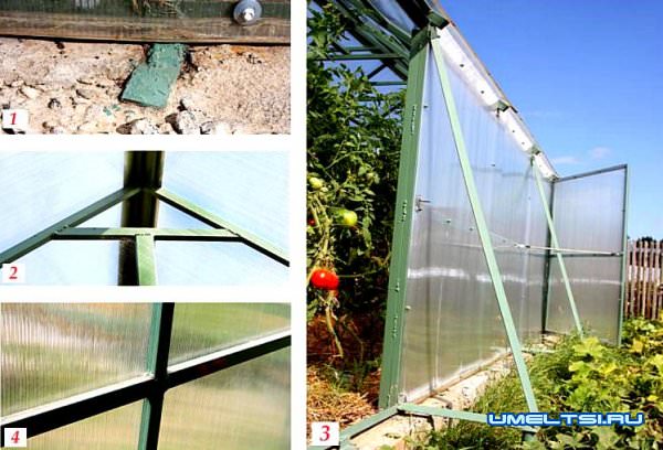 Строим теплицу из поликарбоната с двухскатной крышей