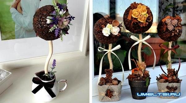 кофейный топиарий своими руками-варианты
