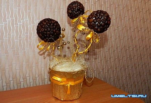 кофейный топиарий своими руками