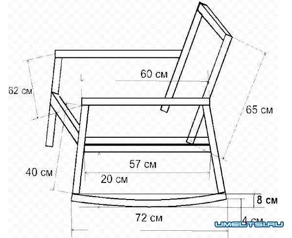 Чертежи самодельного кресла-качалки Чертежи самодельного кресла-качалки