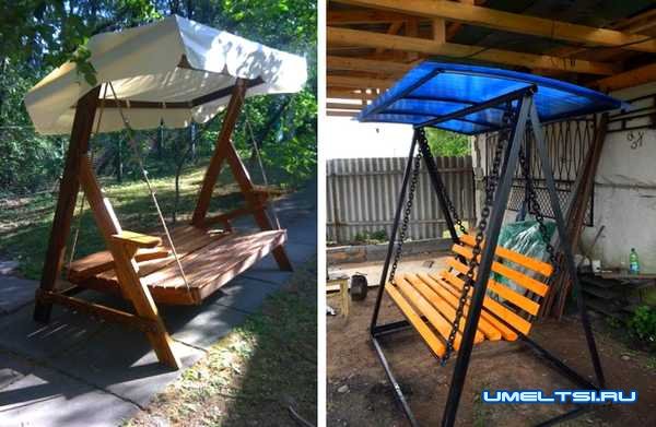 Примеры: уличные качели для дачи
