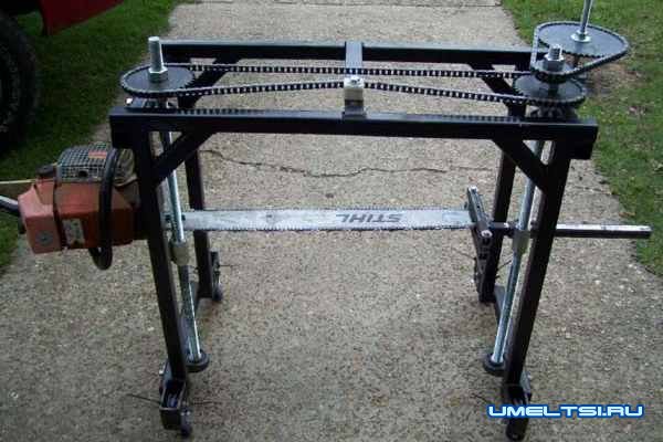 Самодельная пилорама из бензопилы-поэтапно