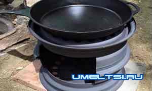 мангал-печь из колесных дисков своими руками