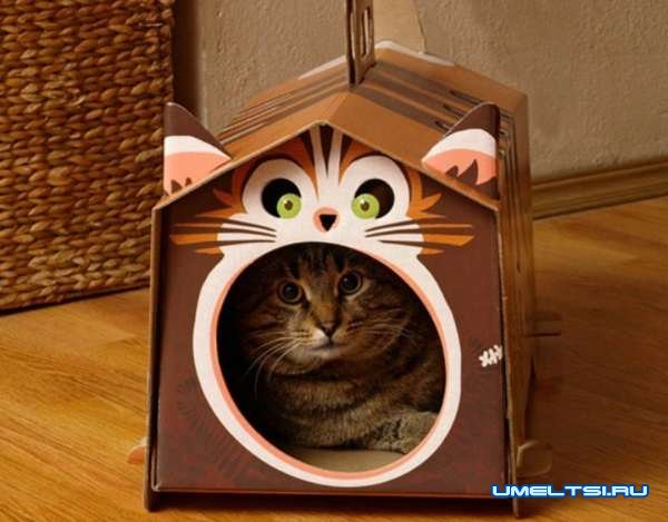 Дом для кошки своими руками-фото